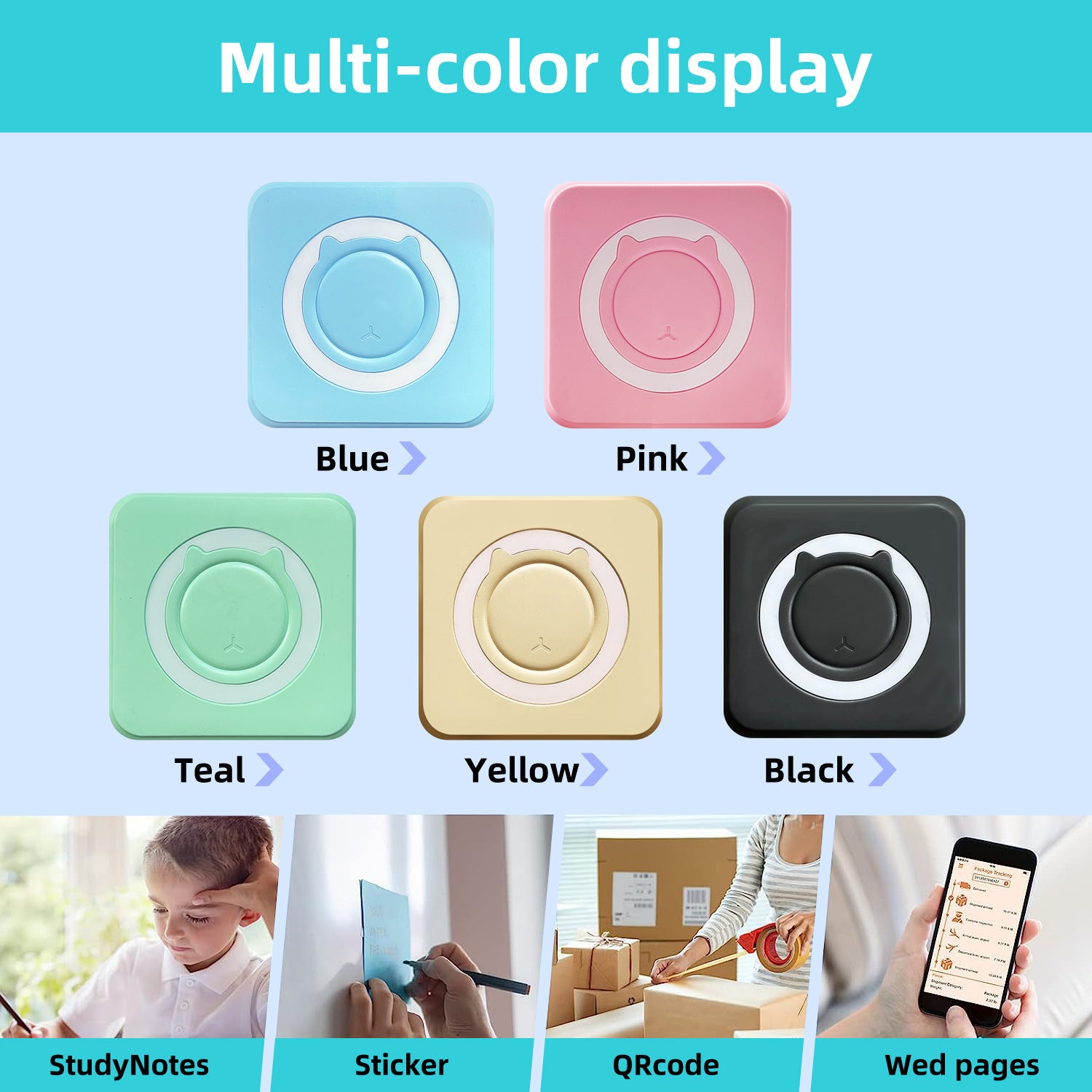 Pocket Mini Bluetooth Photo Information Label Thermal Printer